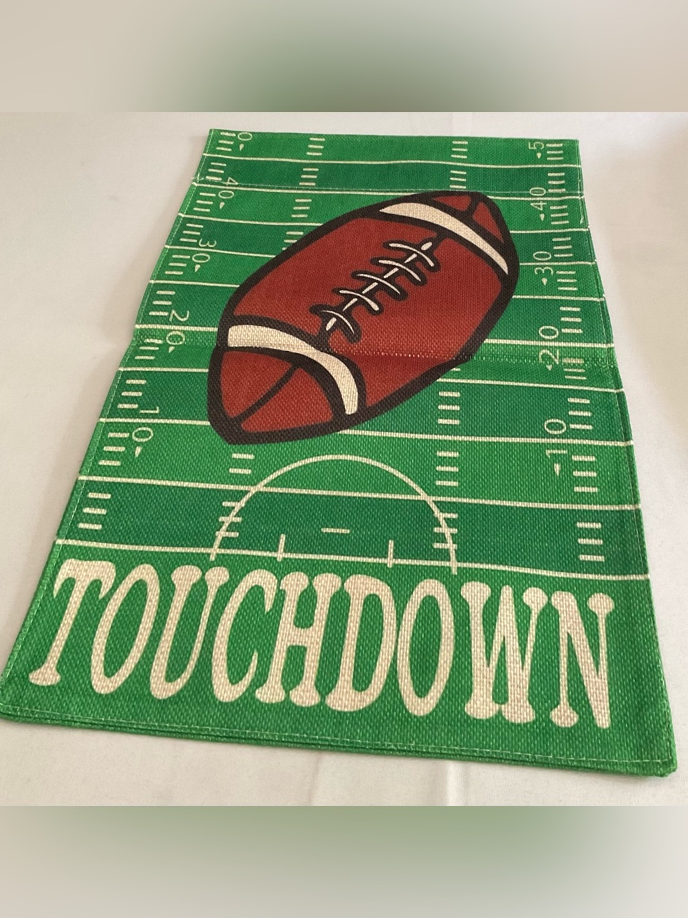 Touchdown Football Field Decorative Garden Flag- Green & Brown